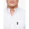 White - Close up - Bewley & Ritch Mens Dewey Striped Oxford Shirt