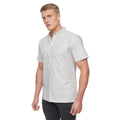 Light Grey - Side - Bewley & Ritch Mens Balton Oxford Short-Sleeved Shirt