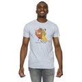 Heather Grey - Back - The Lion King Mens Classic Simba Timon & Pumba Heather T-Shirt