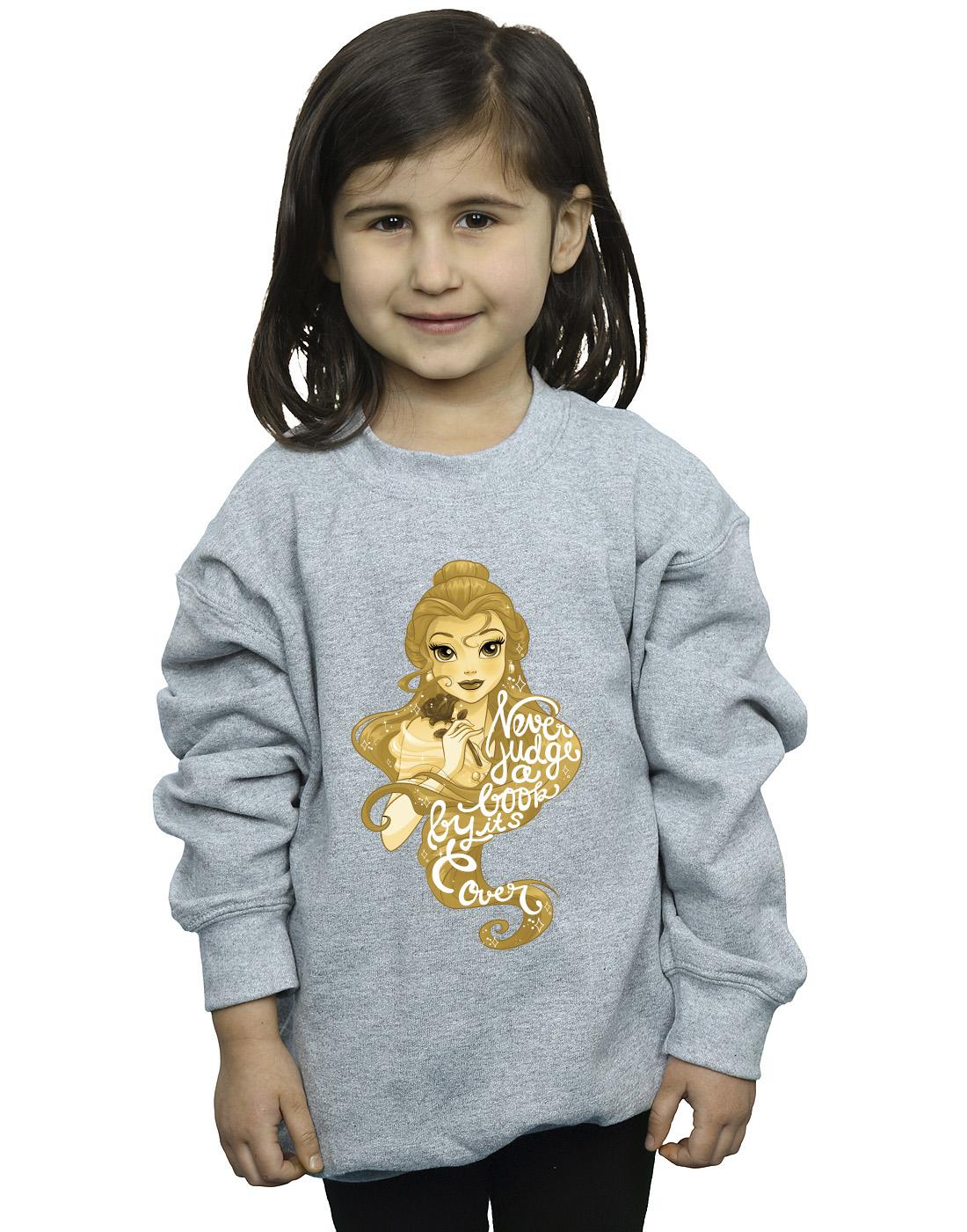 Sports Grey - Back - Disney Girls Beauty And The Beast Never Judge Sweatshirt