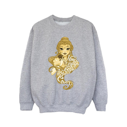 Sports Grey - Front - Disney Girls Beauty And The Beast Never Judge Sweatshirt