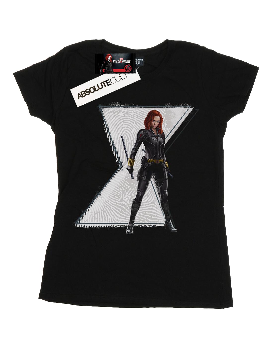 Black - Front - Marvel Womens-Ladies Black Widow Movie Natasha Logo Cotton T-Shirt