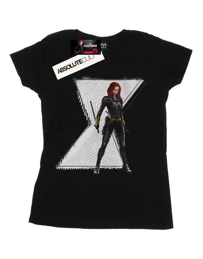Black - Front - Marvel Womens-Ladies Black Widow Movie Natasha Logo Cotton T-Shirt