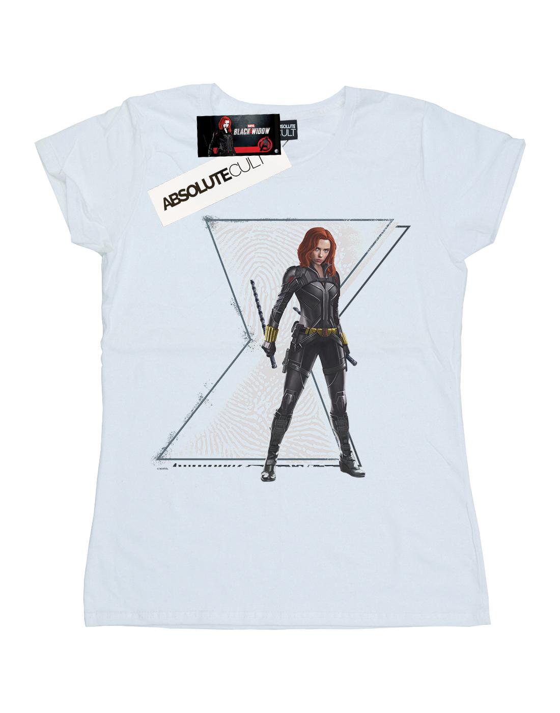 White - Front - Marvel Womens-Ladies Black Widow Movie Natasha Logo Cotton T-Shirt