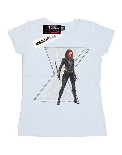 White - Front - Marvel Womens-Ladies Black Widow Movie Natasha Logo Cotton T-Shirt