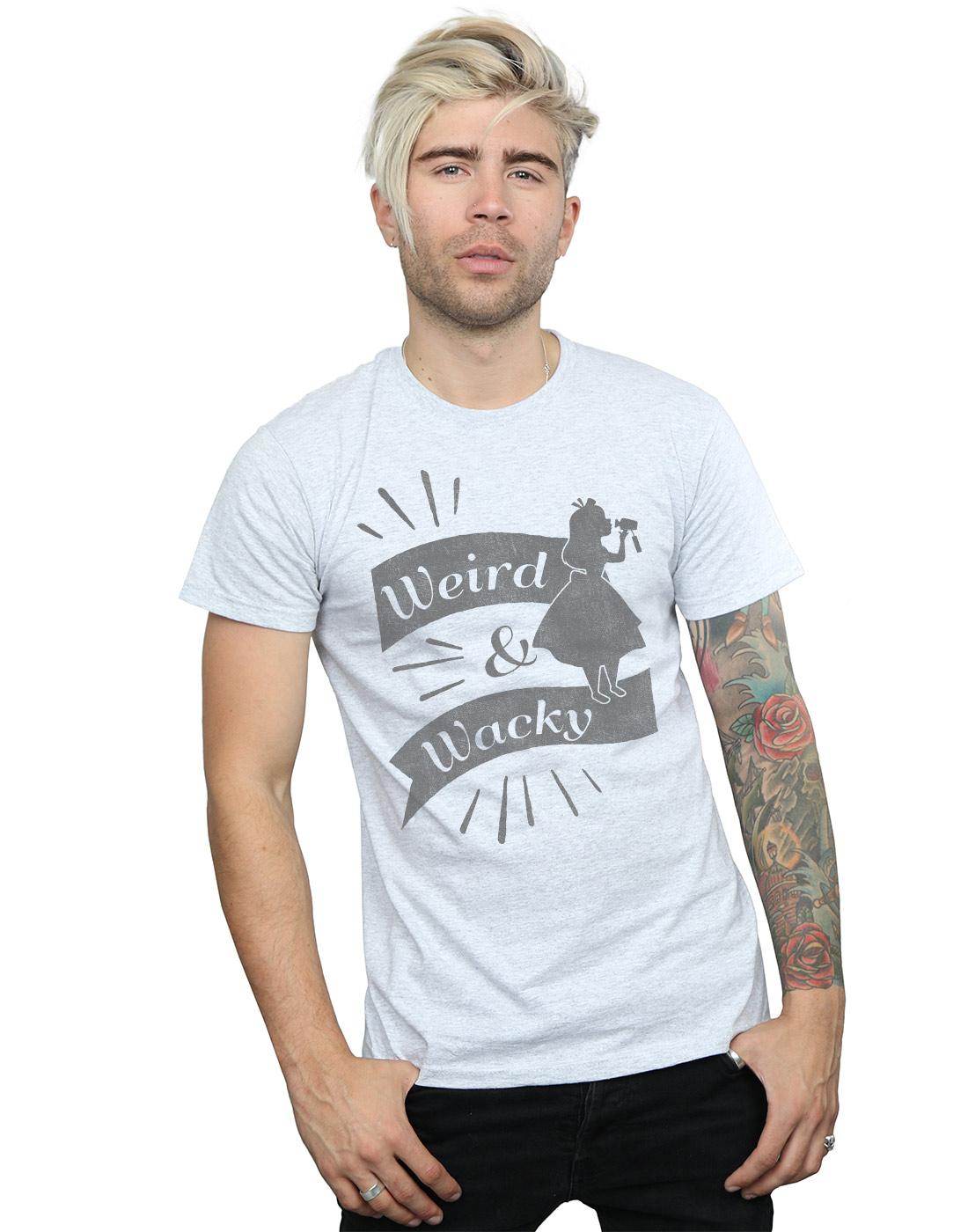 Sports Grey - Back - Disney Mens Alice In Wonderland Weird And Wacky T-Shirt