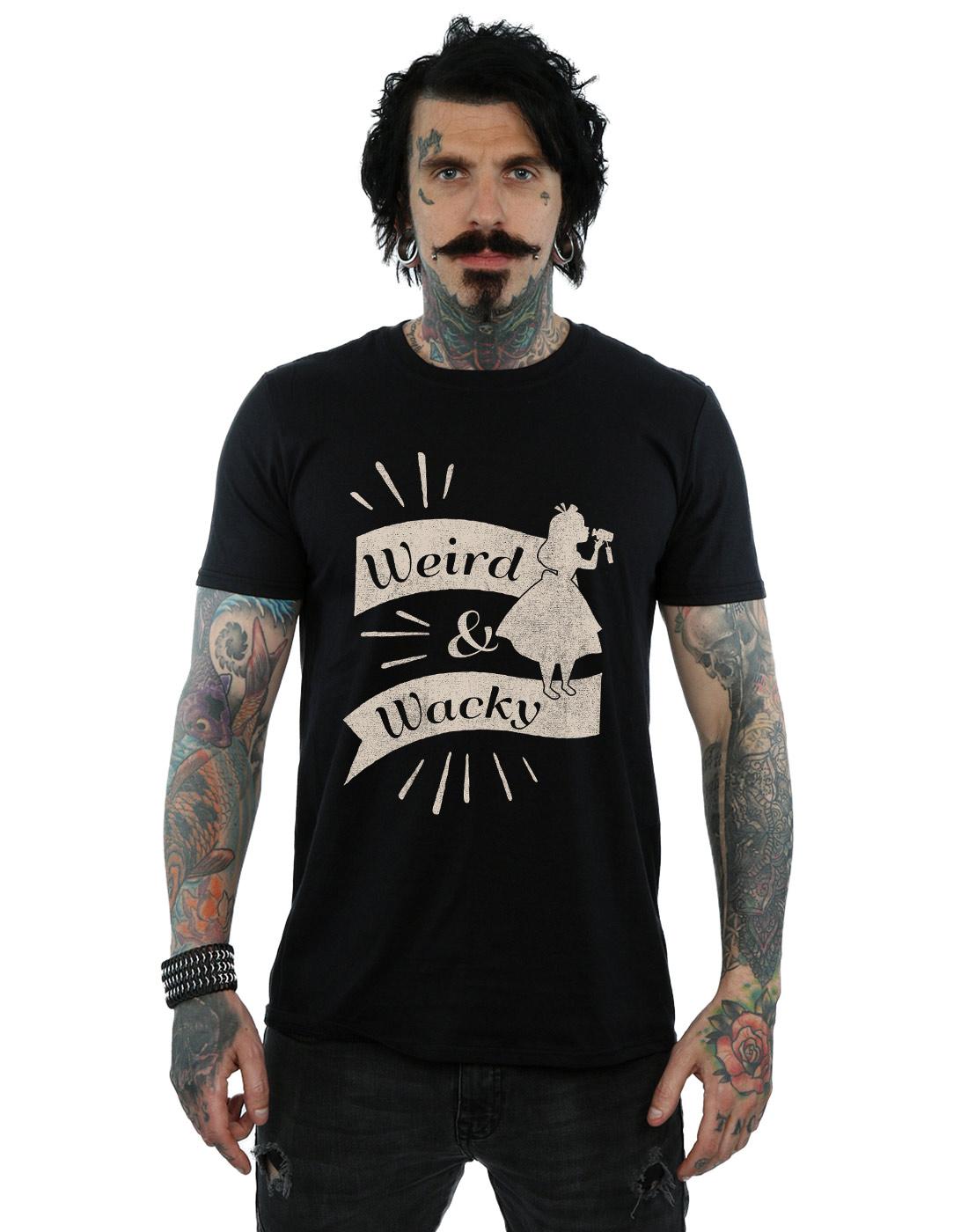 Black - Back - Disney Mens Alice In Wonderland Weird And Wacky T-Shirt