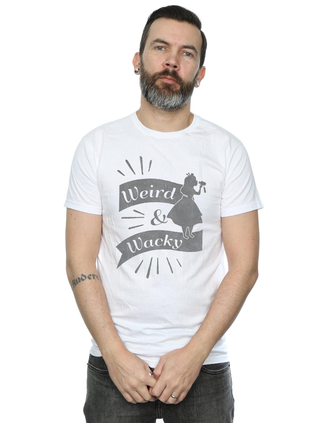 White - Back - Disney Mens Alice In Wonderland Weird And Wacky T-Shirt