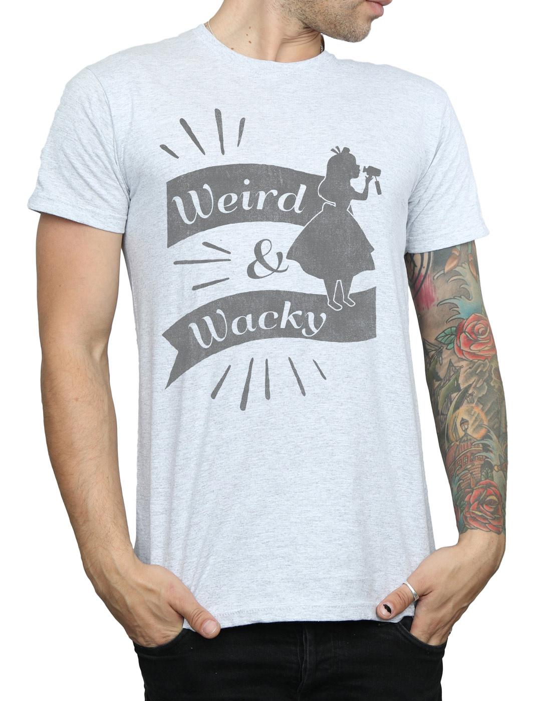 Sports Grey - Side - Disney Mens Alice In Wonderland Weird And Wacky T-Shirt
