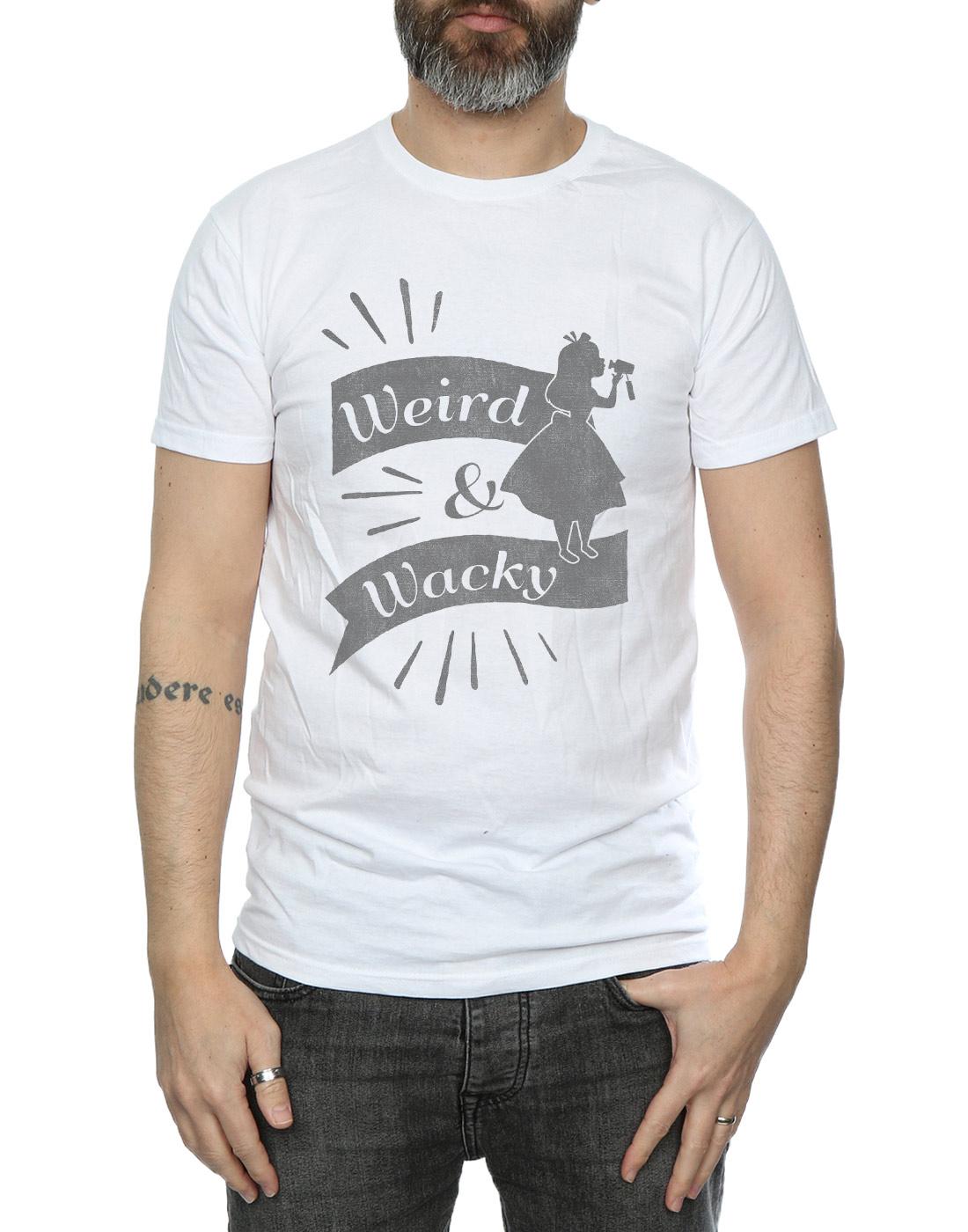 White - Side - Disney Mens Alice In Wonderland Weird And Wacky T-Shirt