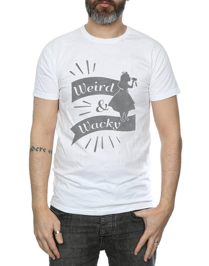 White - Side - Disney Mens Alice In Wonderland Weird And Wacky T-Shirt