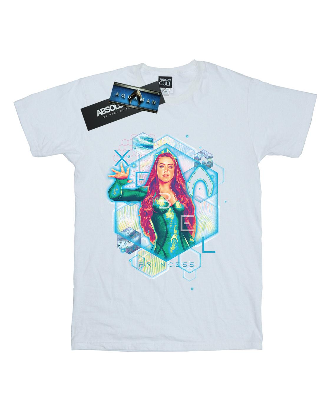White - Front - DC Comics Womens-Ladies Aquaman Mera Geometric Cotton Boyfriend T-Shirt