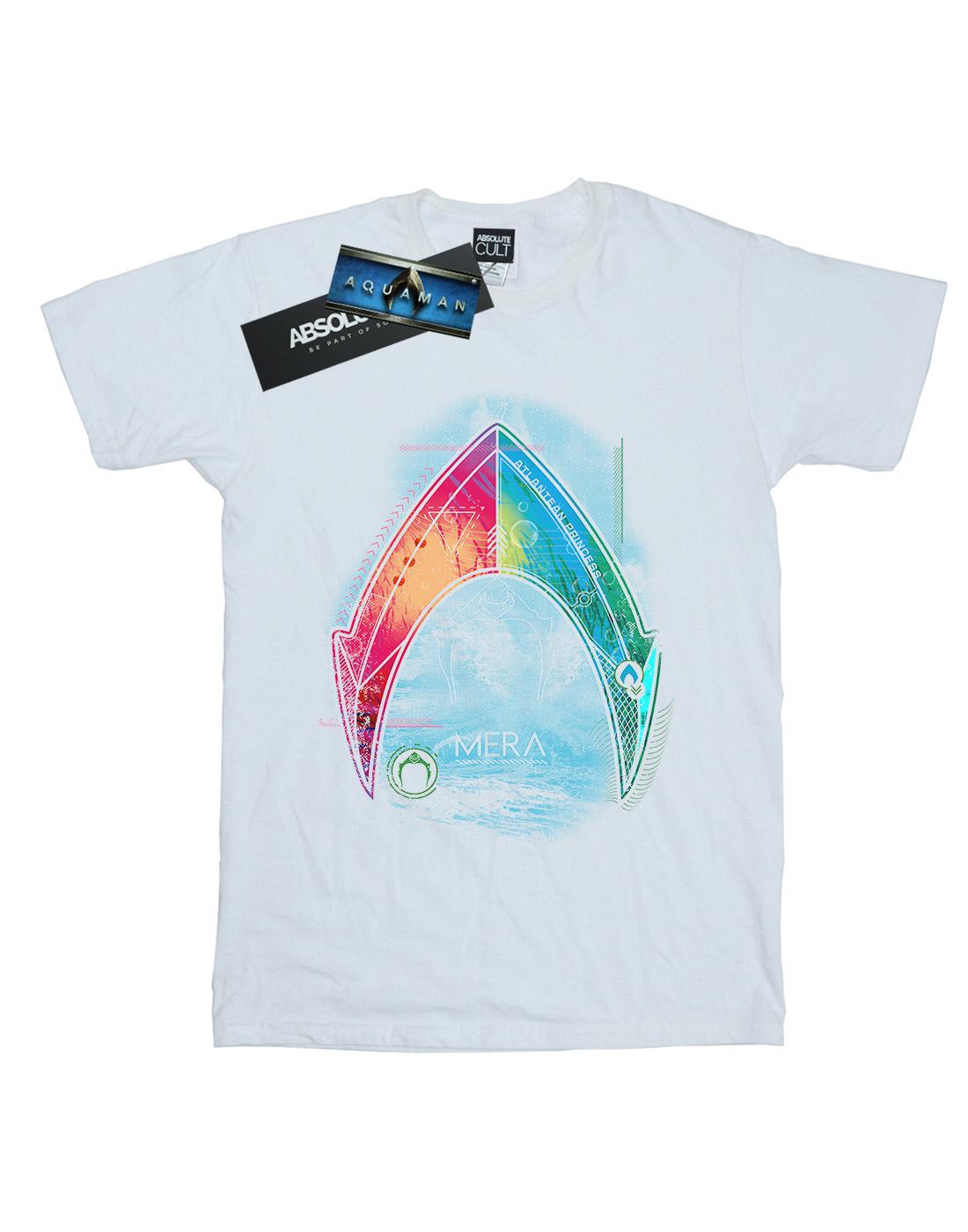 White - Front - DC Comics Womens-Ladies Aquaman Mera Logo Cotton Boyfriend T-Shirt