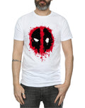 White - Side - Deadpool Mens Splat Face Cotton T-Shirt