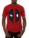 Brick Red - Side - Deadpool Mens Splat Face Cotton T-Shirt