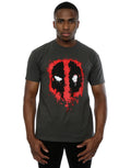 Light Graphite - Back - Deadpool Mens Splat Face Cotton T-Shirt