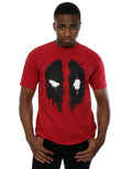 Brick Red - Back - Deadpool Mens Splat Face Cotton T-Shirt