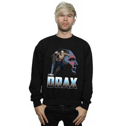 Black - Back - Marvel Mens Avengers Infinity War Drax Character Cotton Sweatshirt