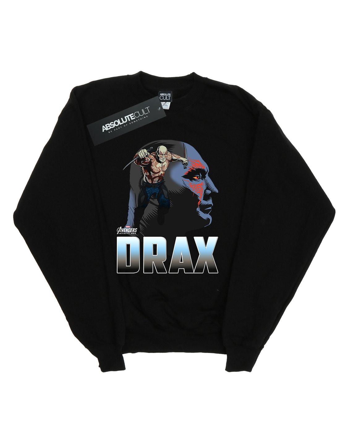 Black - Front - Marvel Mens Avengers Infinity War Drax Character Cotton Sweatshirt
