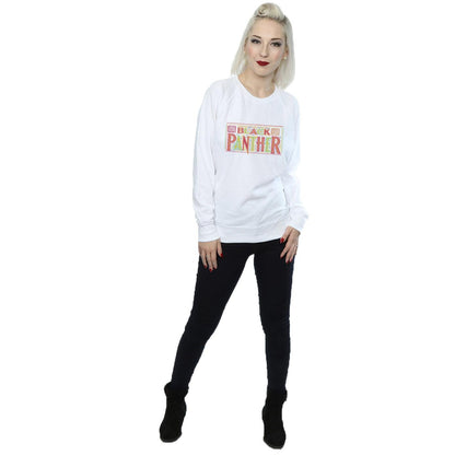 White - Lifestyle - Marvel Womens-Ladies Black Panther Tribal Logo Sweatshirt