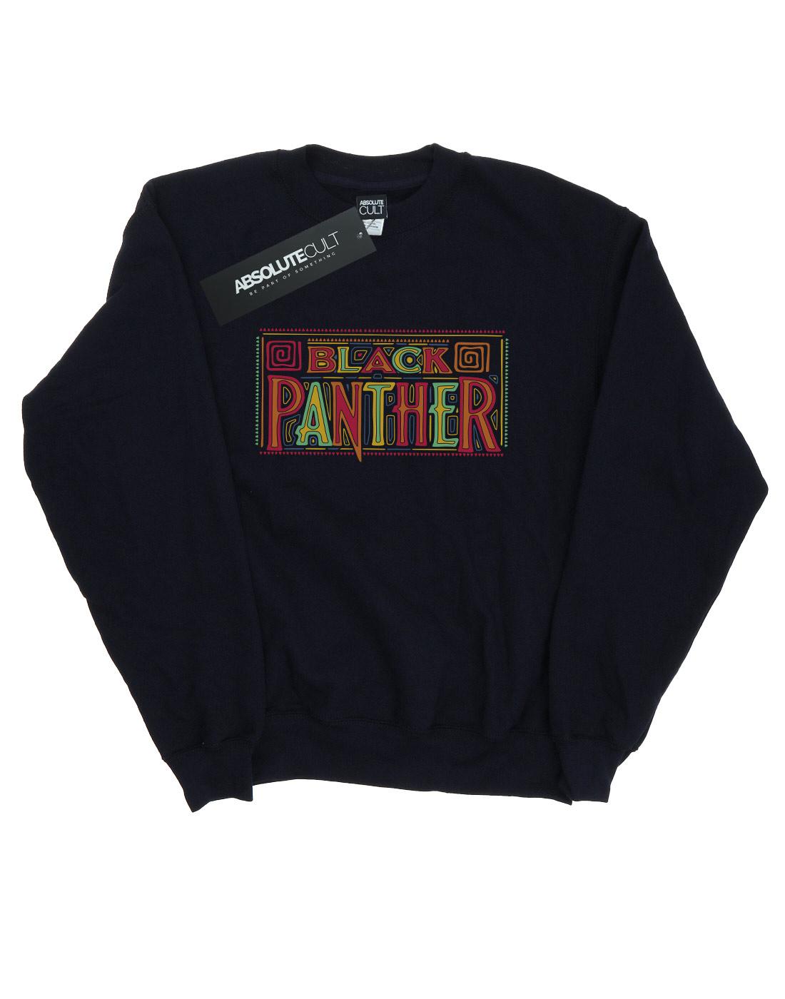 Black - Front - Marvel Womens-Ladies Black Panther Tribal Logo Sweatshirt
