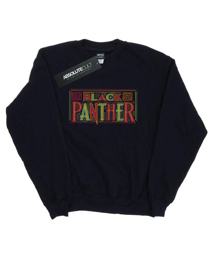 Black - Front - Marvel Womens-Ladies Black Panther Tribal Logo Sweatshirt
