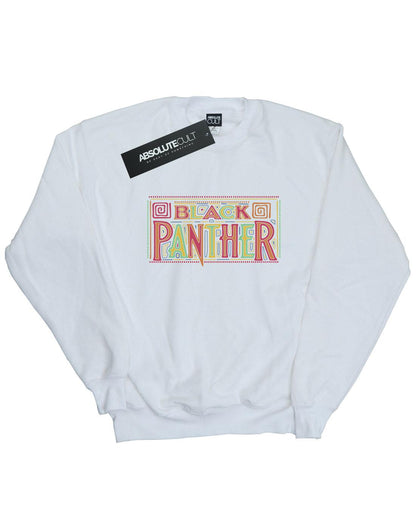 White - Front - Marvel Womens-Ladies Black Panther Tribal Logo Sweatshirt