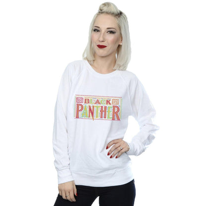 White - Back - Marvel Womens-Ladies Black Panther Tribal Logo Sweatshirt