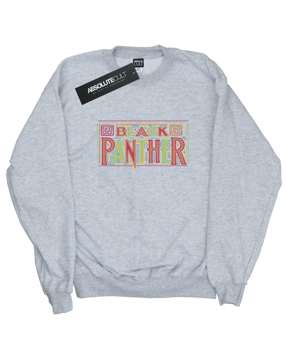 Heather Grey - Front - Marvel Womens-Ladies Black Panther Tribal Logo Sweatshirt