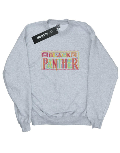 Heather Grey - Front - Marvel Womens-Ladies Black Panther Tribal Logo Sweatshirt