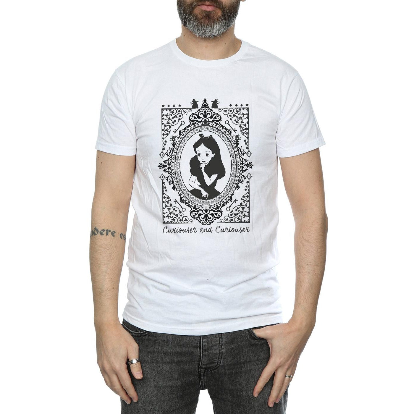 White - Side - Disney Mens Alice In Wonderland Frame T-Shirt