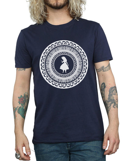 Navy Blue - Side - Disney Mens Alice In Wonderland Circle T-Shirt