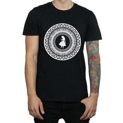 Black - Side - Disney Mens Alice In Wonderland Circle T-Shirt
