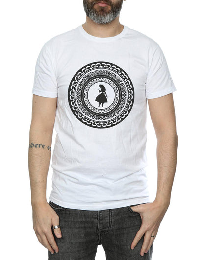 White - Side - Disney Mens Alice In Wonderland Circle T-Shirt