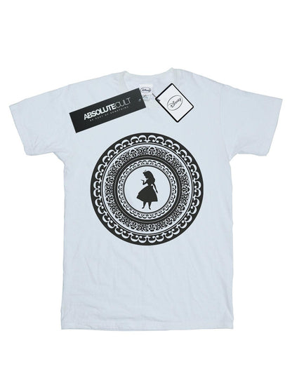 White - Front - Disney Mens Alice In Wonderland Circle T-Shirt