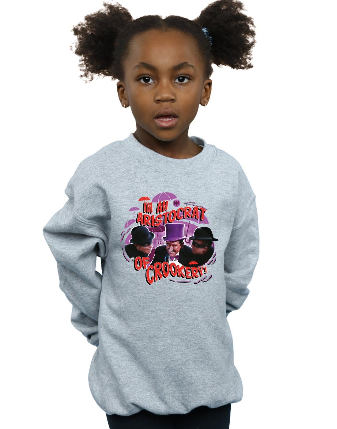 Sports Grey - Back - DC Comics Girls Batman TV Series The Penguin Aristocrat Sweatshirt