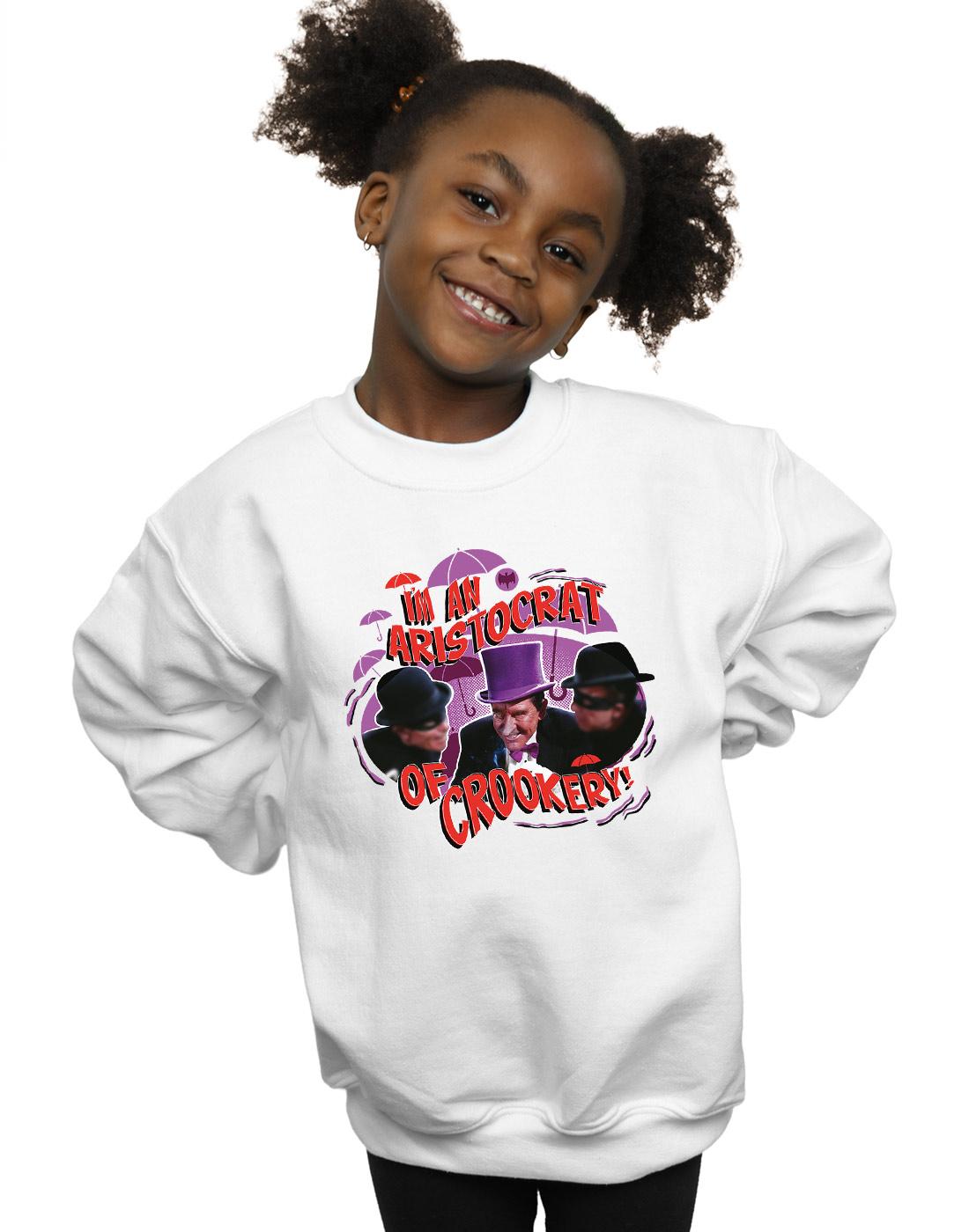 White - Back - DC Comics Girls Batman TV Series The Penguin Aristocrat Sweatshirt