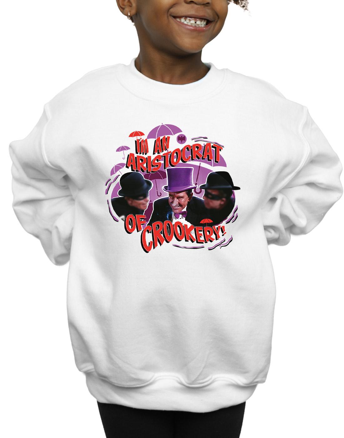 White - Side - DC Comics Girls Batman TV Series The Penguin Aristocrat Sweatshirt