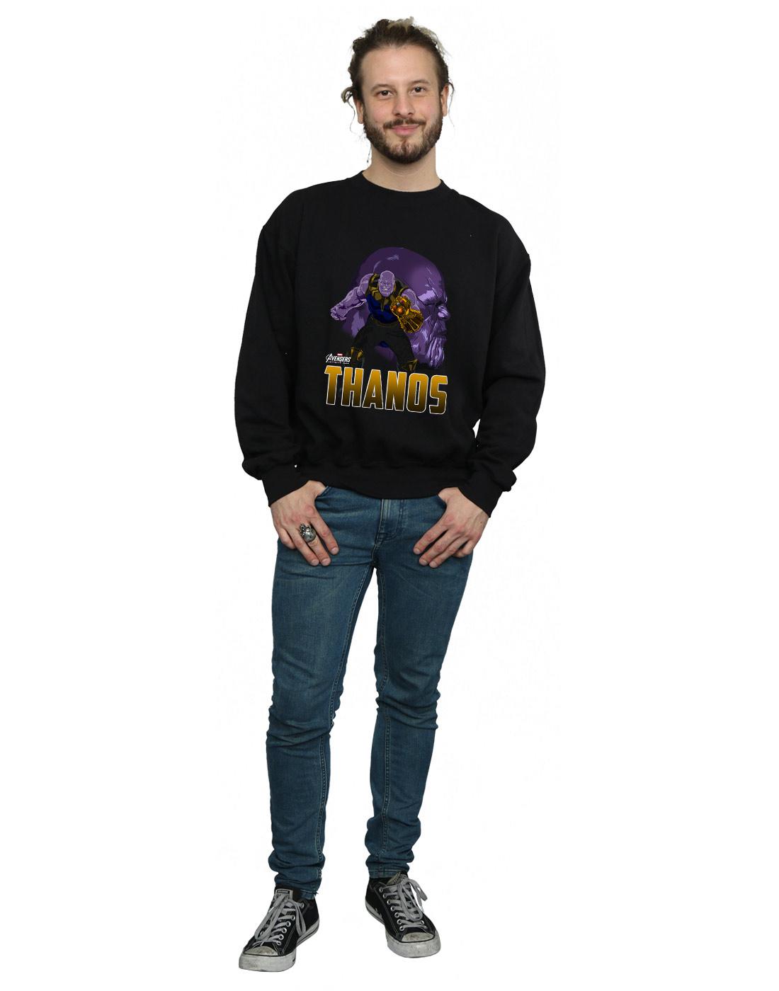 Black - Lifestyle - Marvel Mens Avengers Infinity War Thanos Character Cotton Sweatshirt