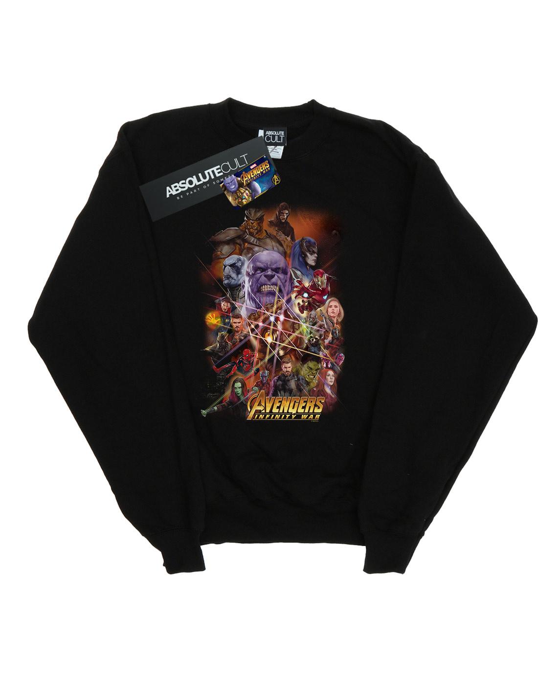 Black - Front - Marvel Mens Avengers Infinity War Character Poster Cotton Sweatshirt