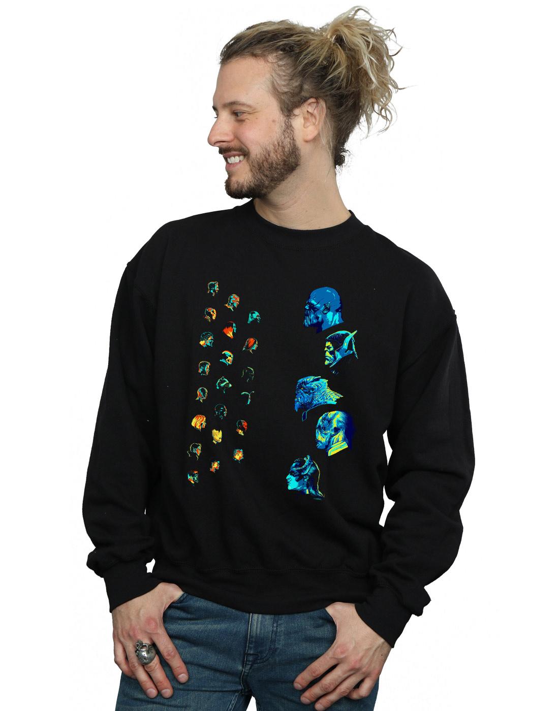 Black - Back - Marvel Mens Avengers Infinity War Galactic Assembly Cotton Sweatshirt