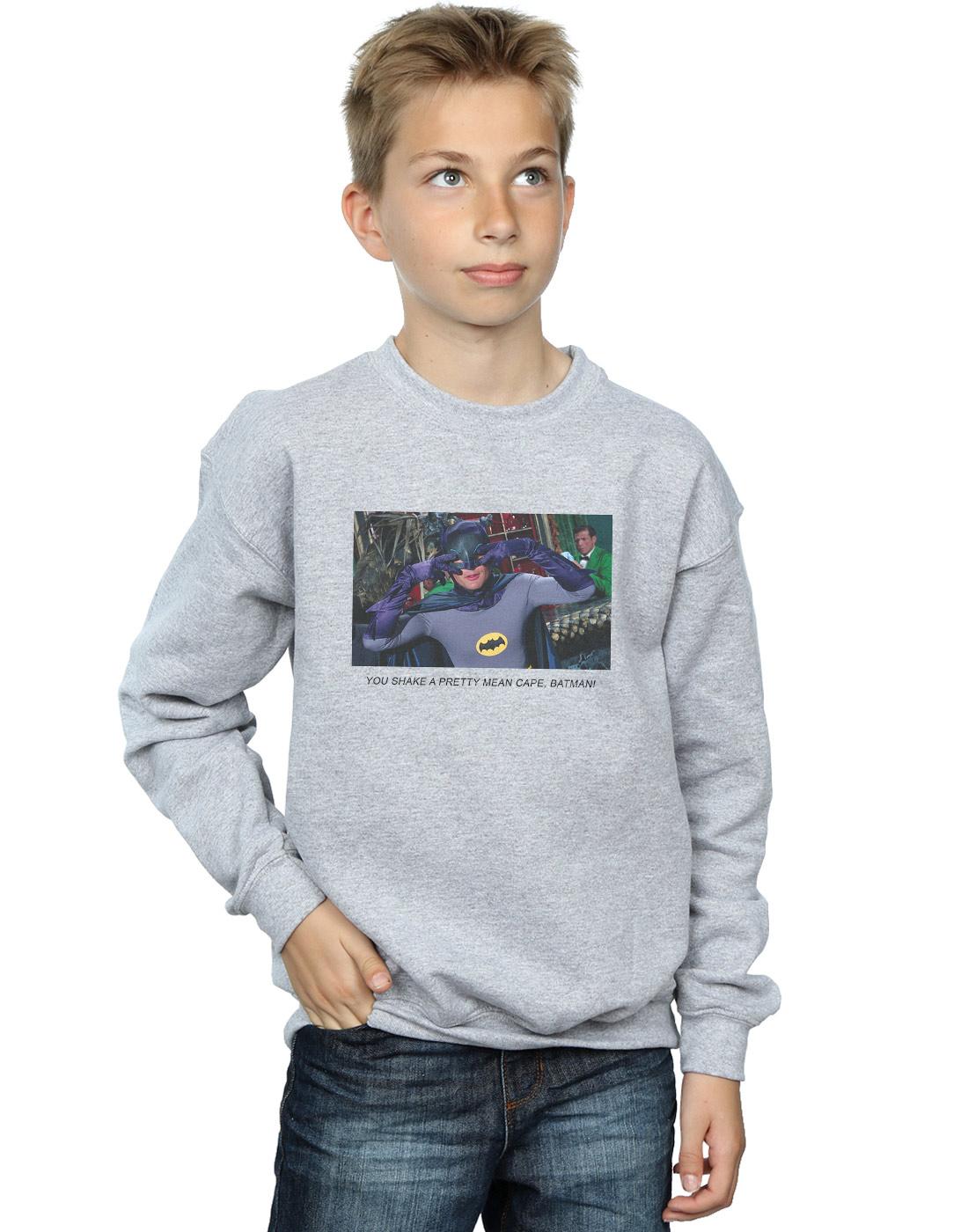 Sports Grey - Back - DC Comics Boys Batman TV Series Mean Cape Sweatshirt