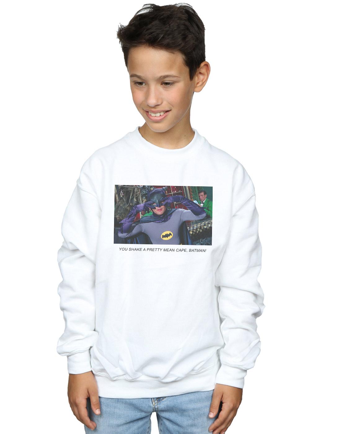 White - Back - DC Comics Boys Batman TV Series Mean Cape Sweatshirt
