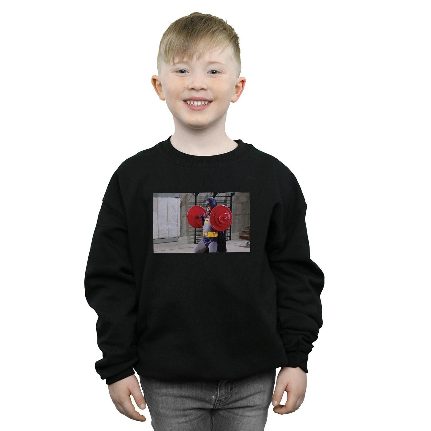 Black - Back - DC Comics Boys Batman TV Series Bat Gains Sweatshirt