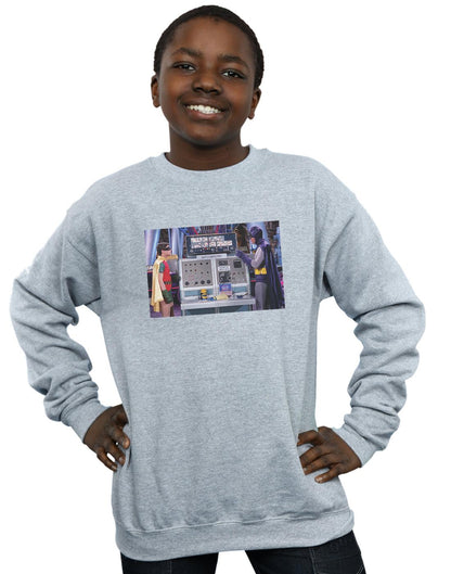 Sports Grey - Back - DC Comics Boys Batman TV Series Batcomputer Sweatshirt
