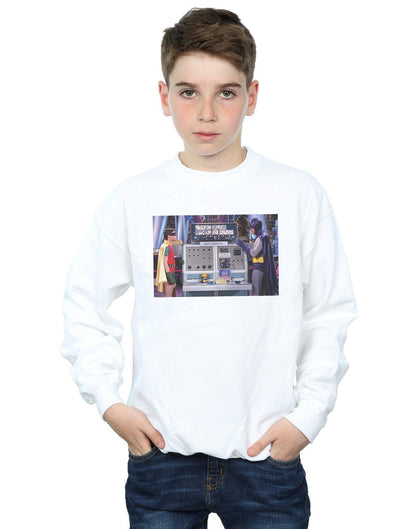White - Back - DC Comics Boys Batman TV Series Batcomputer Sweatshirt