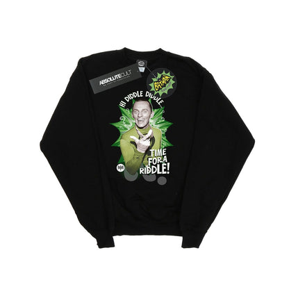 Black - Front - DC Comics Girls Batman TV Series The Riddler Time for a Riddle Sweatshirt
