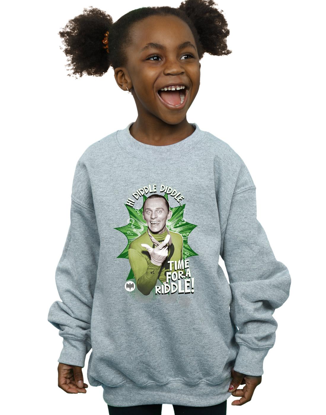 Sports Grey - Back - DC Comics Girls Batman TV Series The Riddler Time for a Riddle Sweatshirt