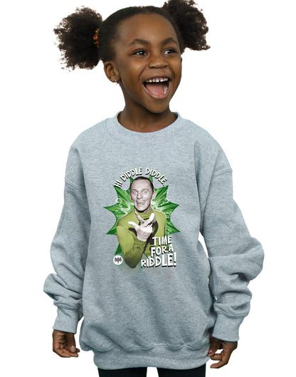 Sports Grey - Back - DC Comics Girls Batman TV Series The Riddler Time for a Riddle Sweatshirt