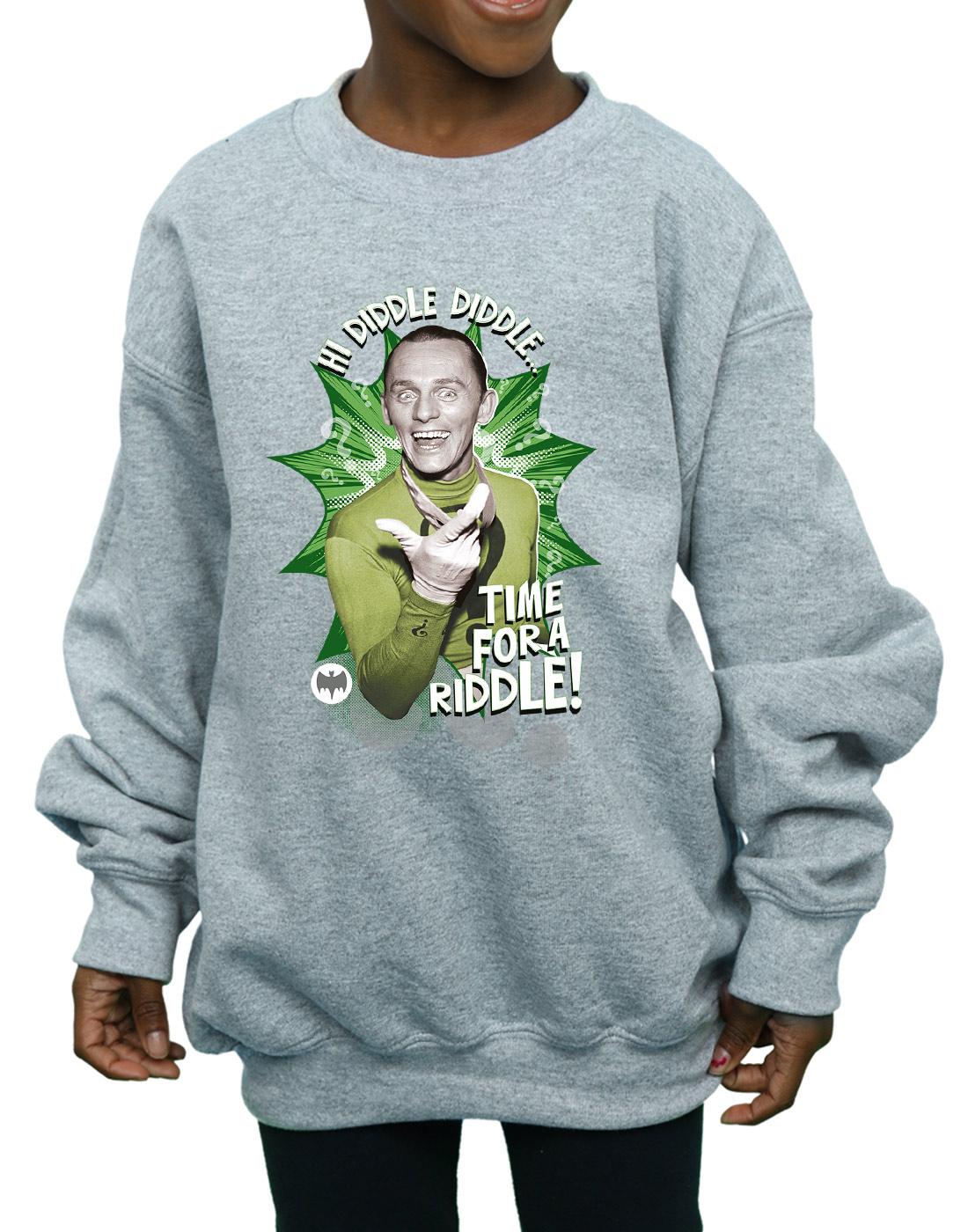 Sports Grey - Side - DC Comics Girls Batman TV Series The Riddler Time for a Riddle Sweatshirt